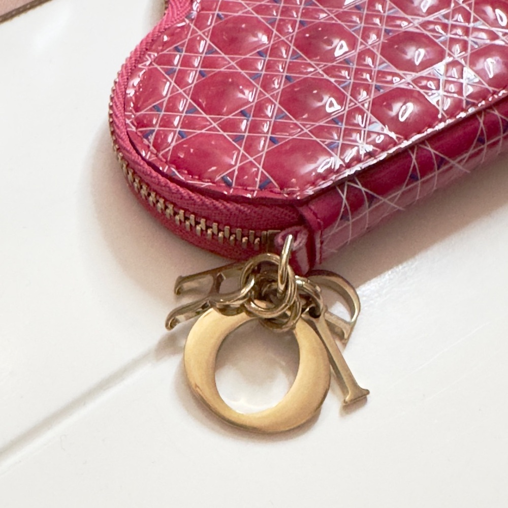 Pink Dior Heart Coin Wallet - Picture 3 of 12